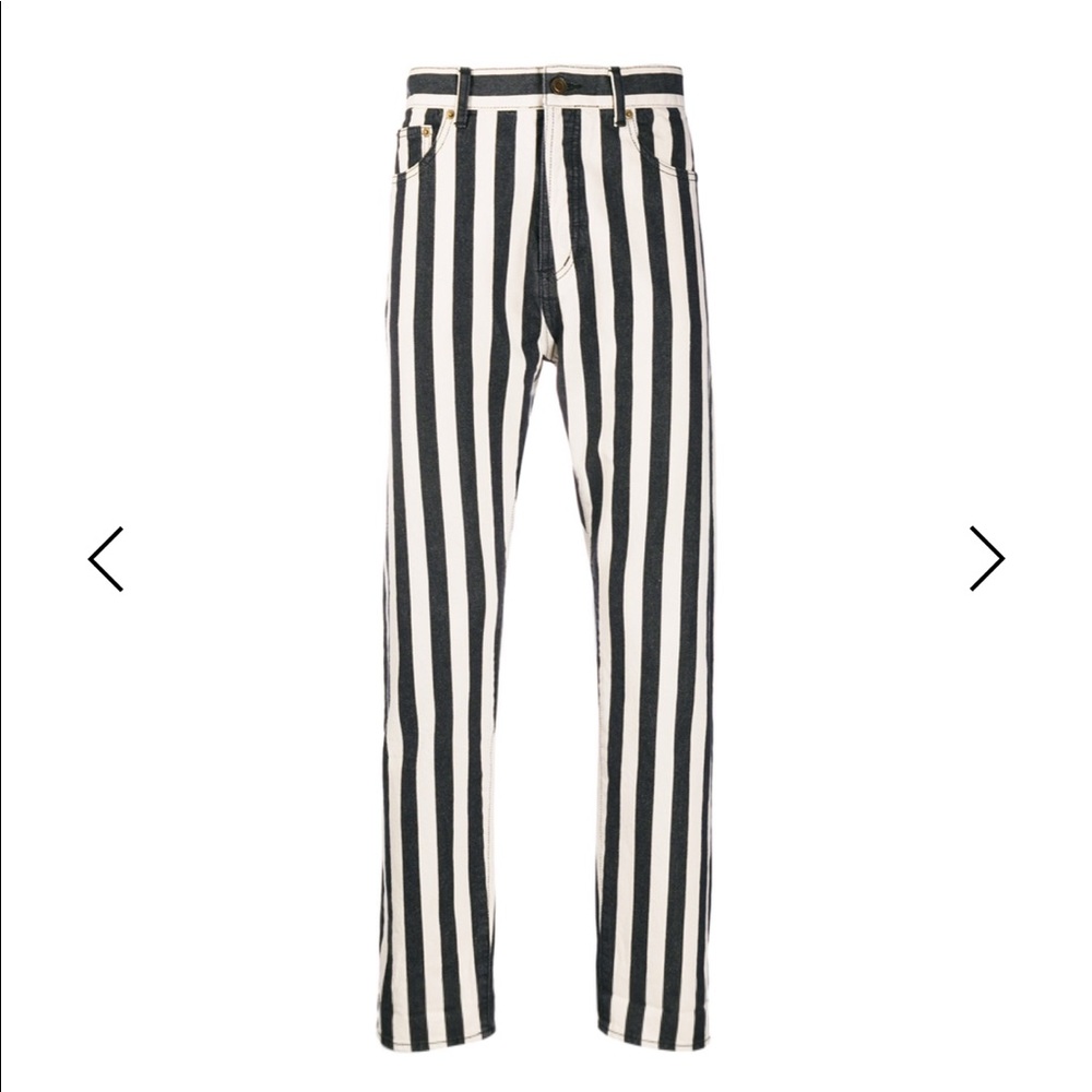 Saint Laurent striped jeans.